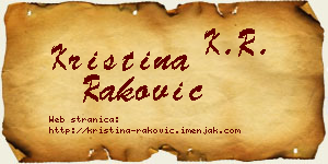 Kristina Raković vizit kartica